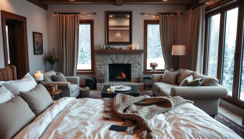 romantic staycation setup