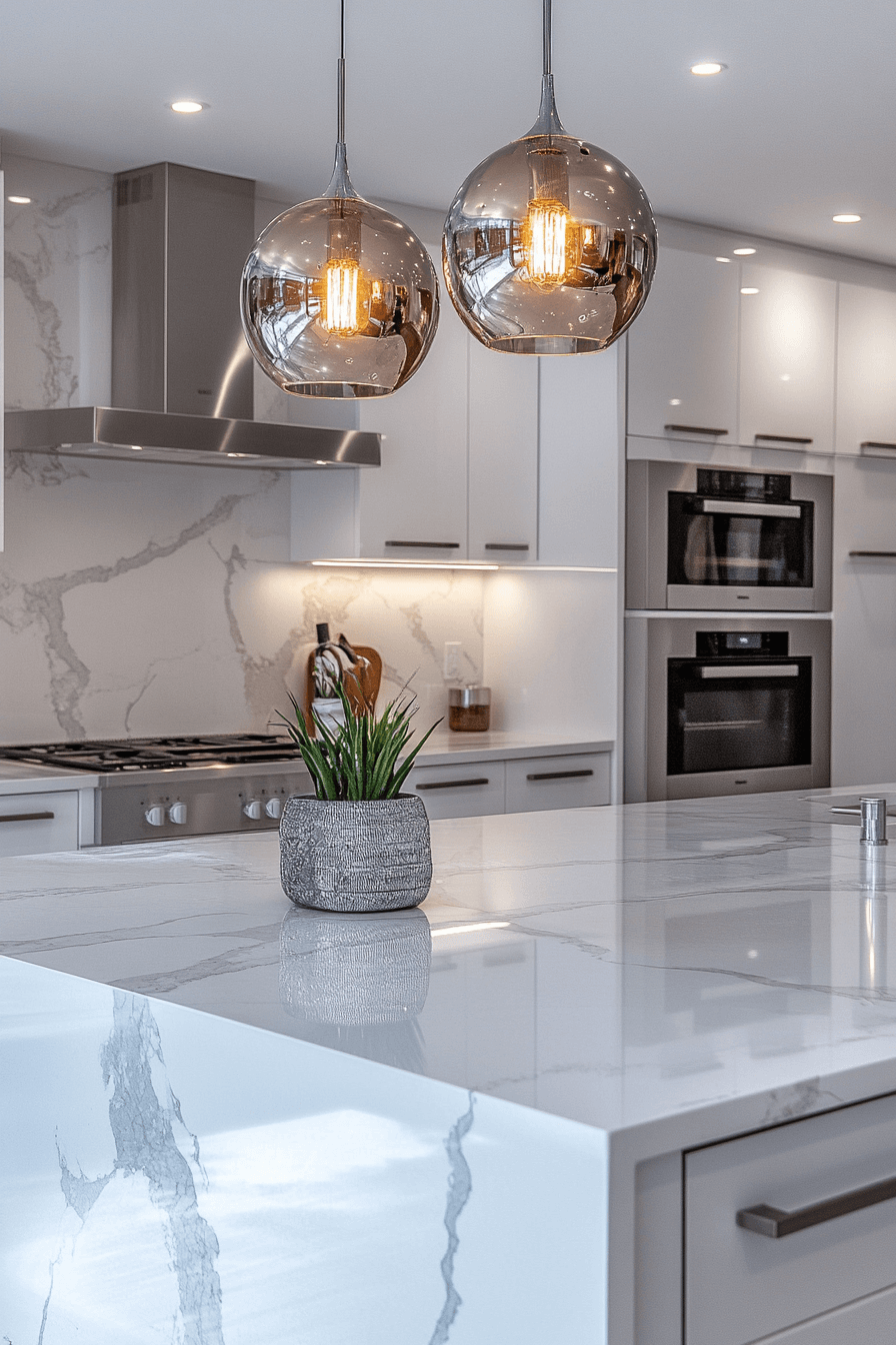 white marble kitchen