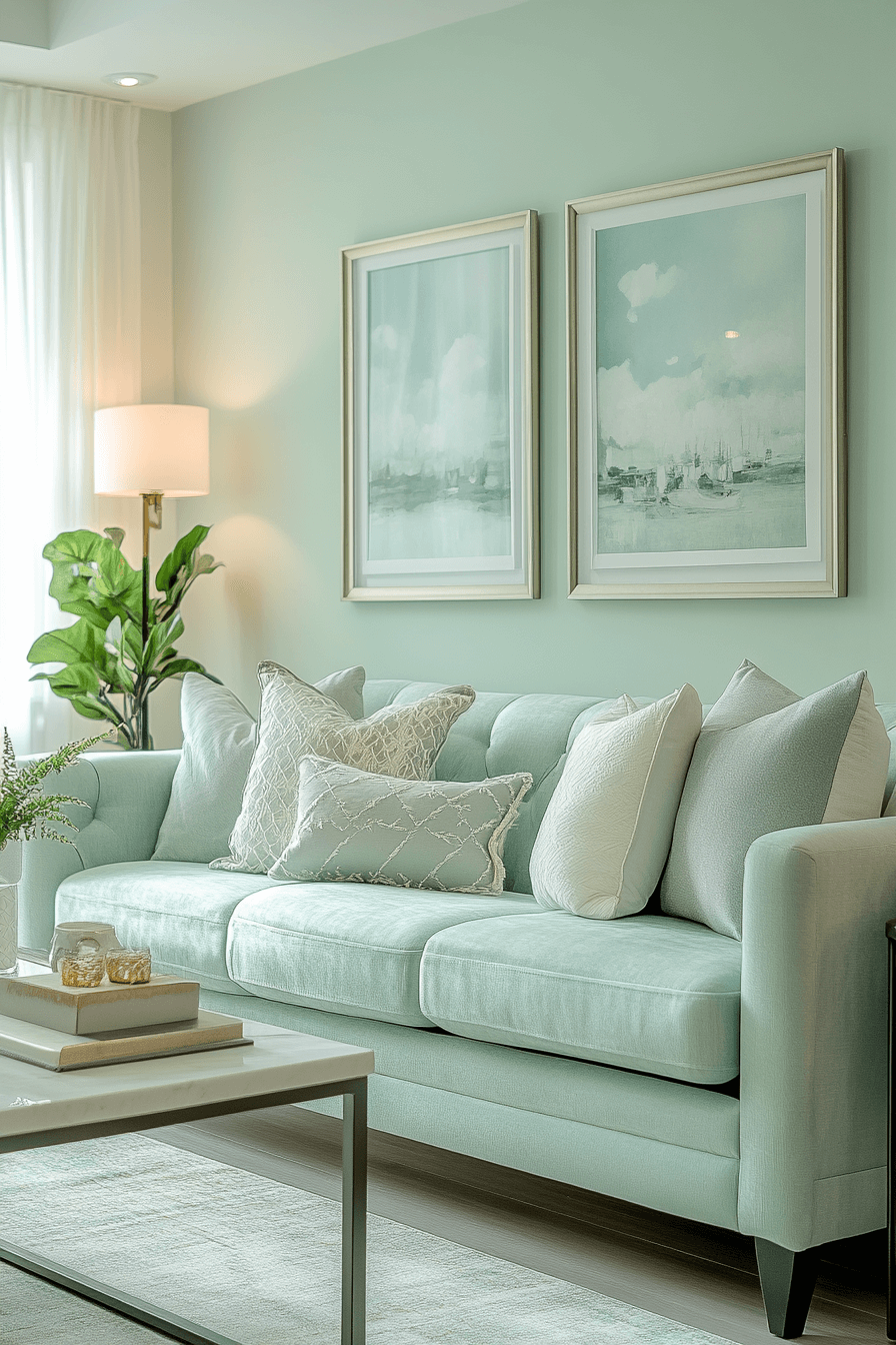 green living room decor