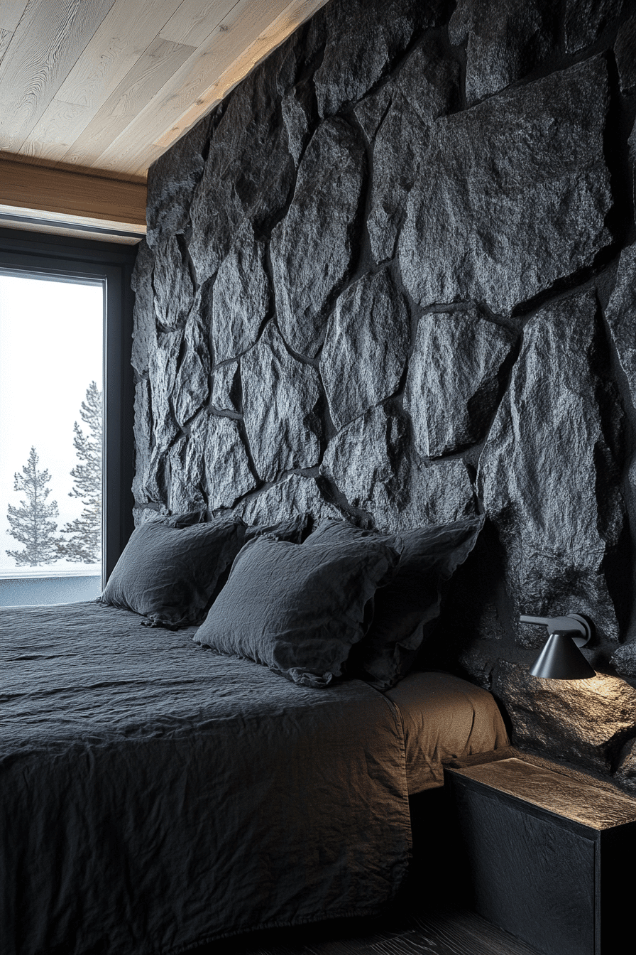 Stone Wall Bedroom