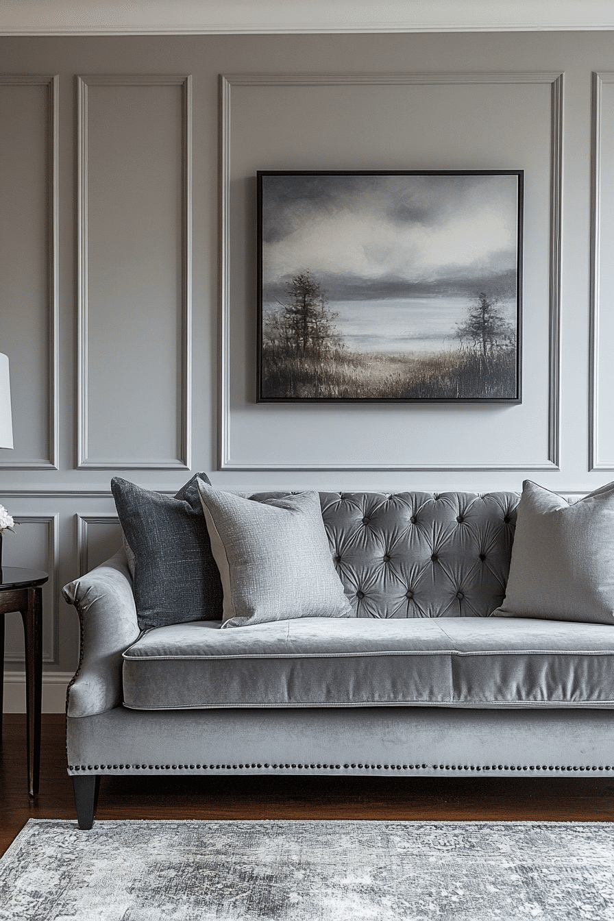 gray couch living room