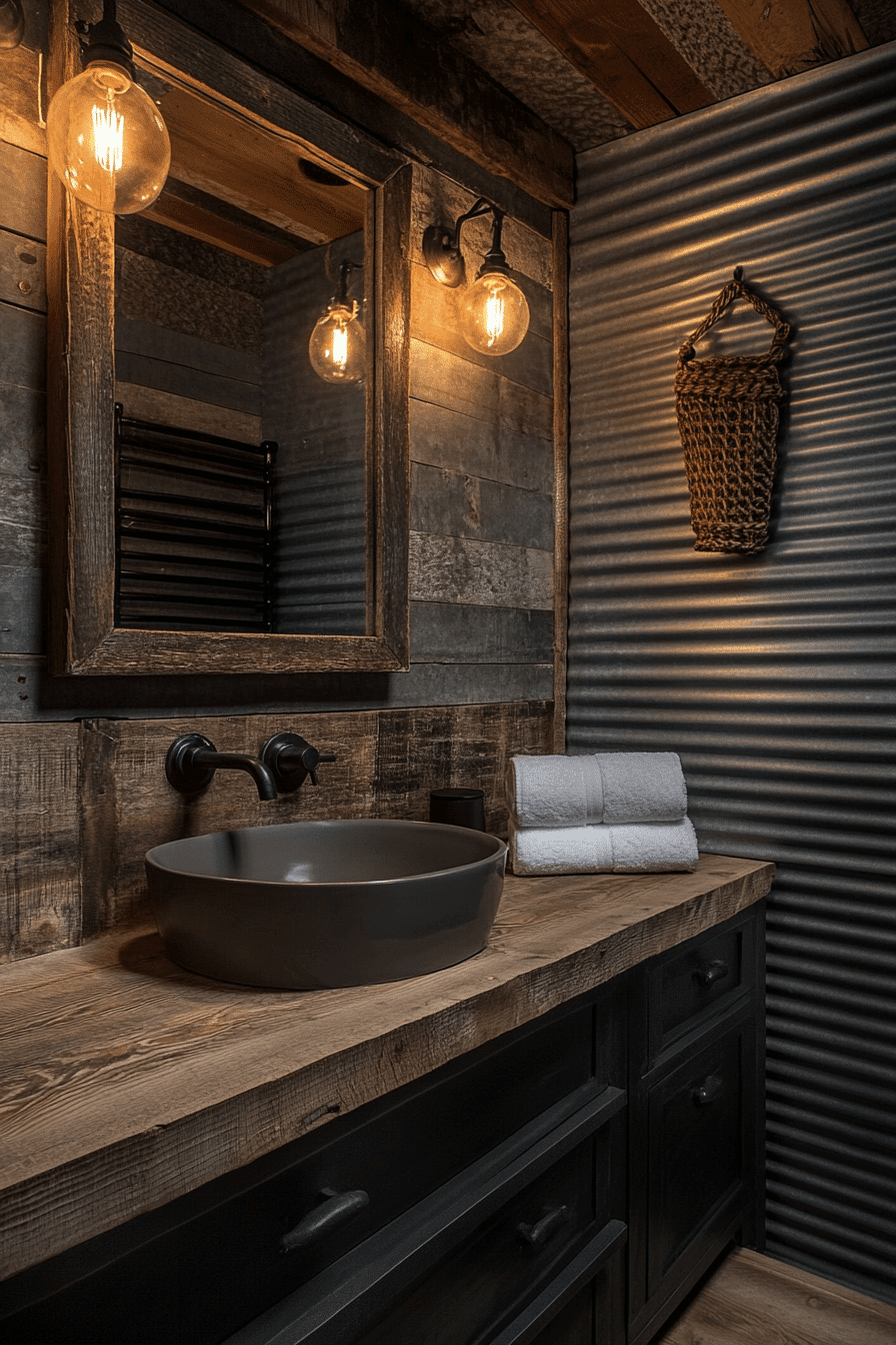 old cabin interior bathroom