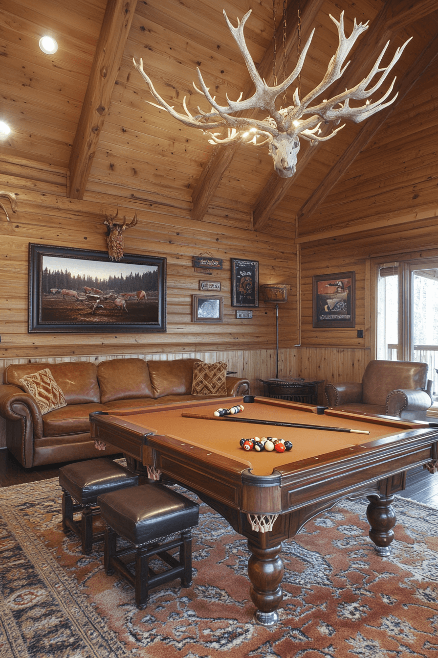 old cabin interior living room