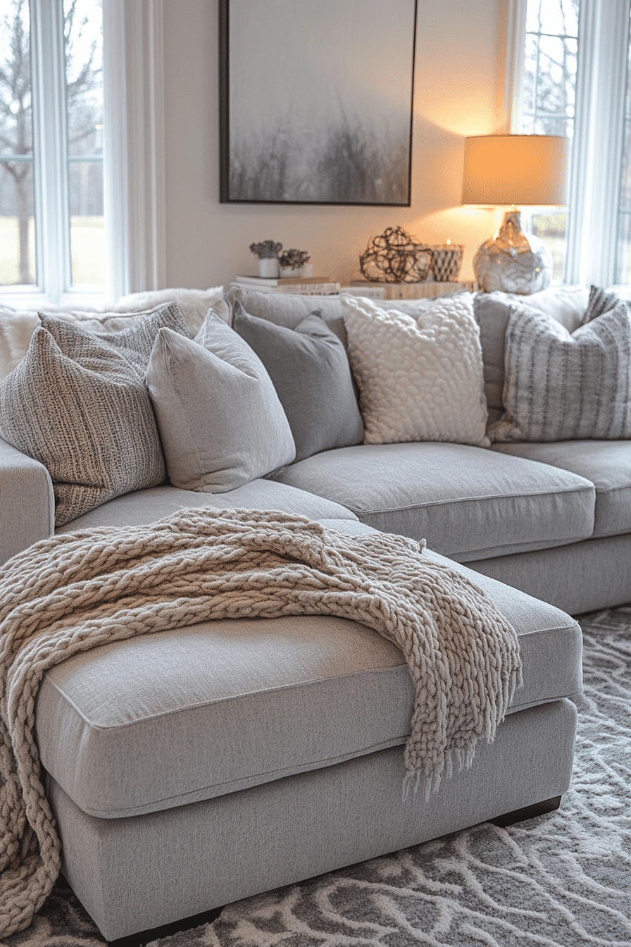 gray couch living room