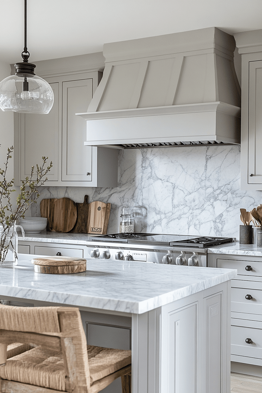 grey and white kitchen