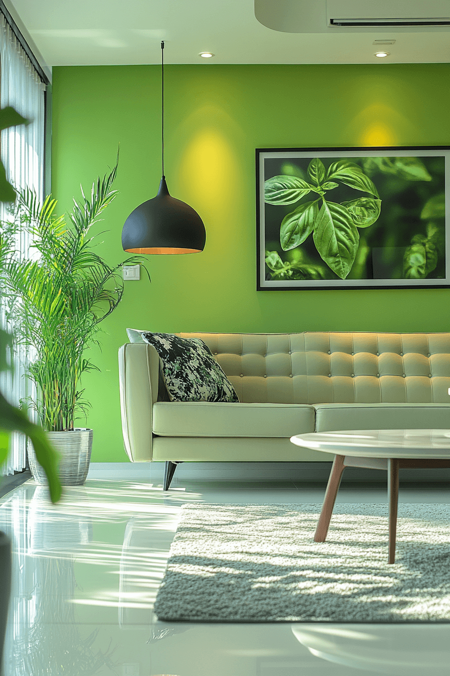 green living room decor