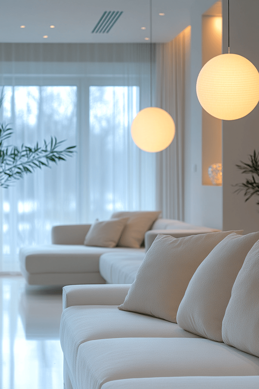 white living room decor
