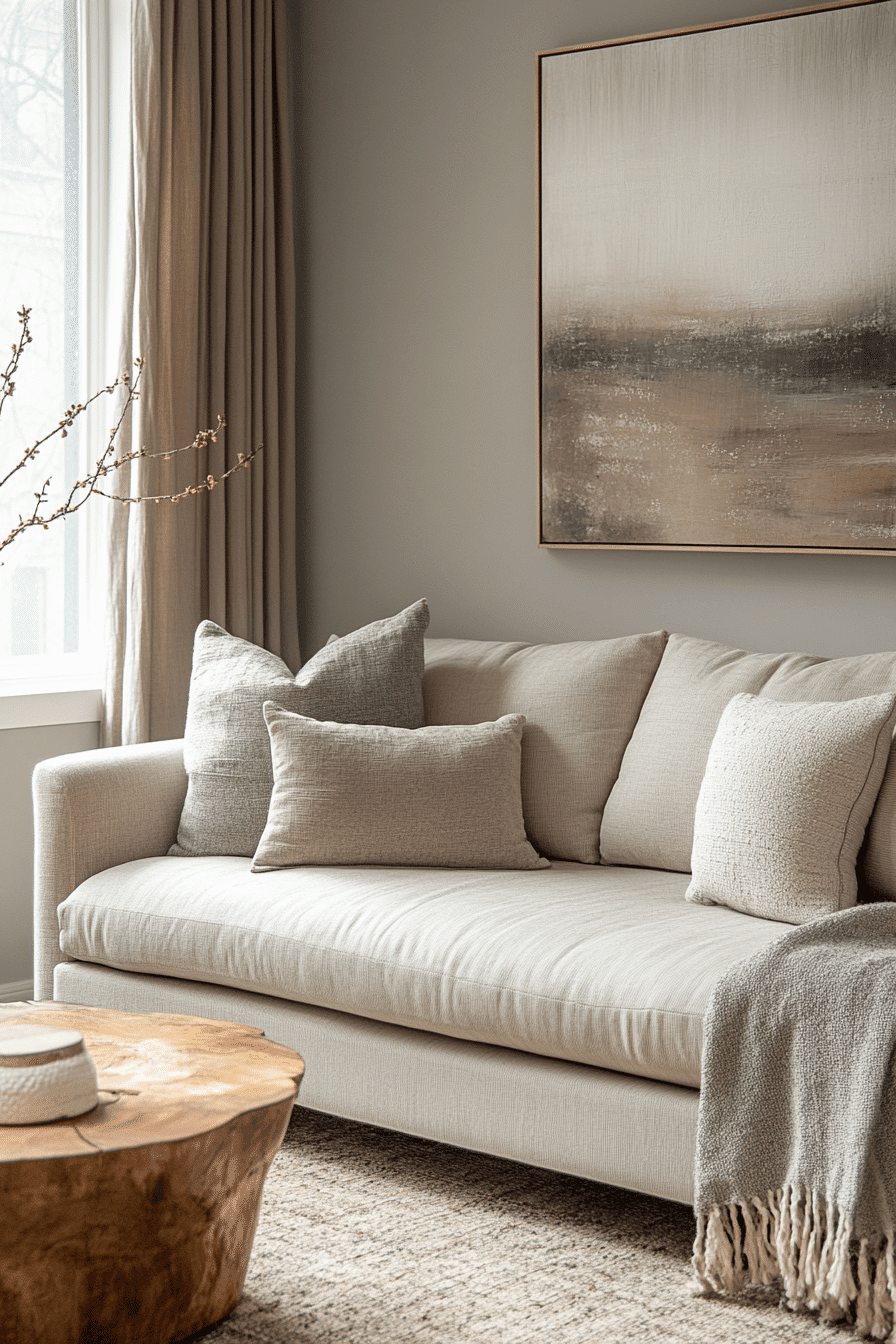 gray couch living room