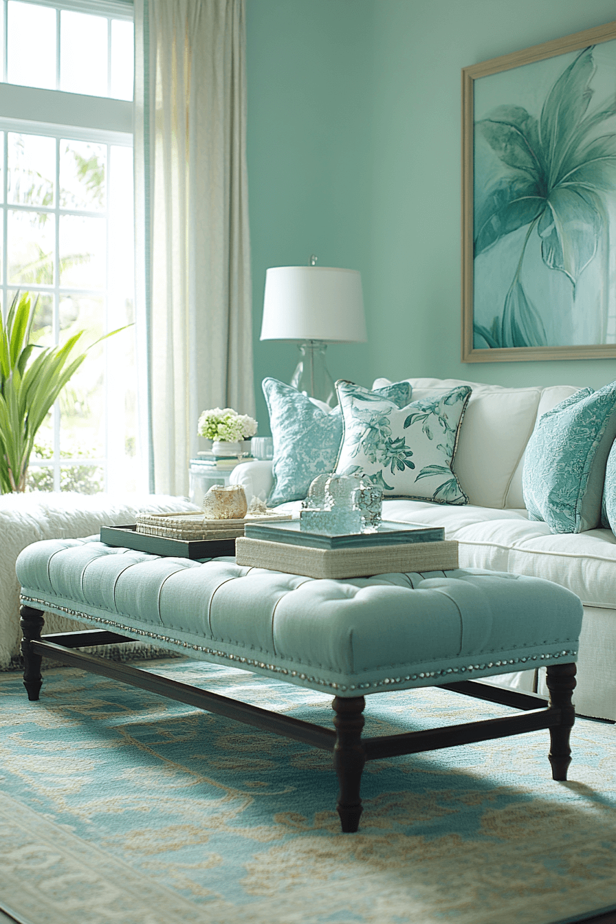 green living room decor