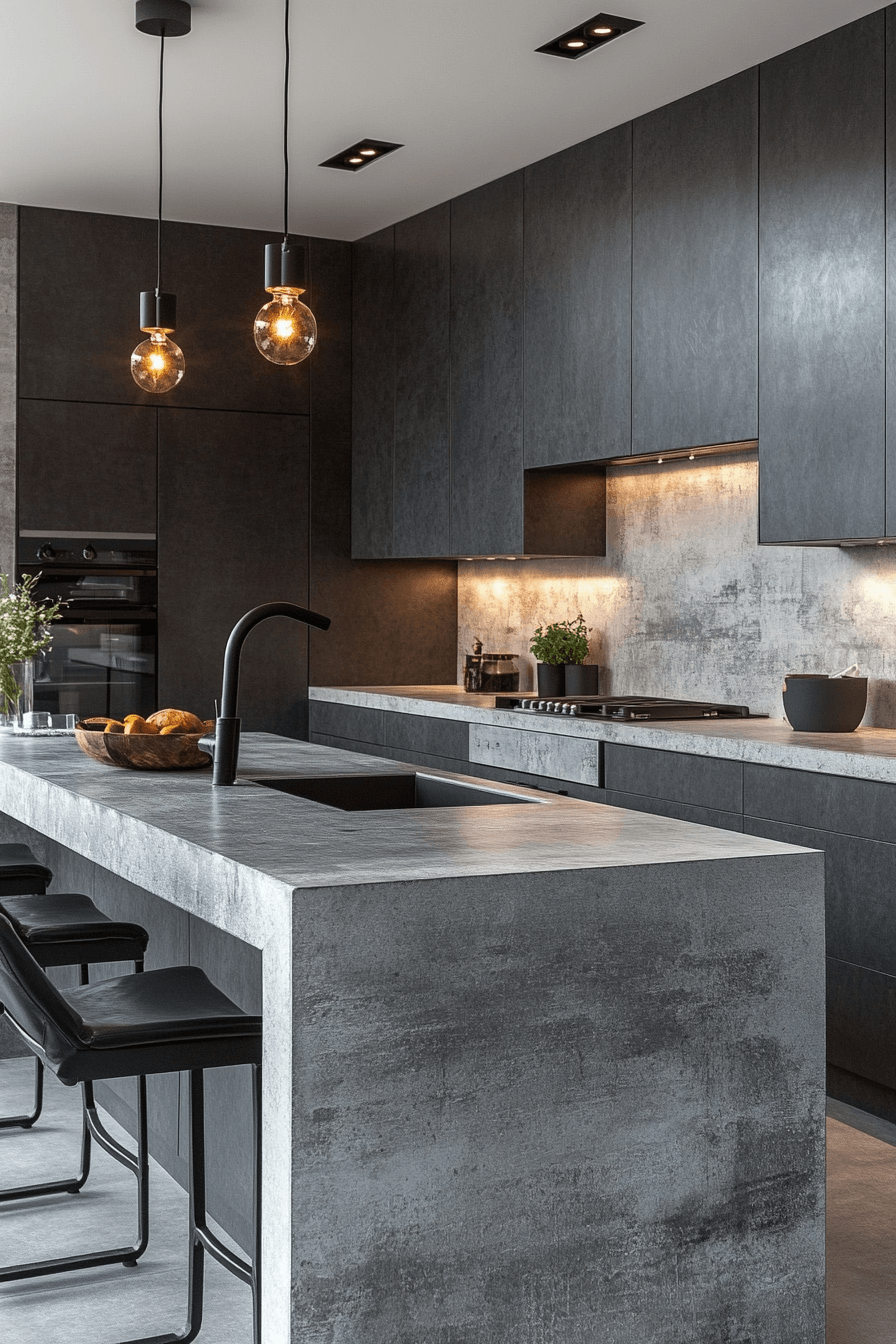 grey and white kitchen