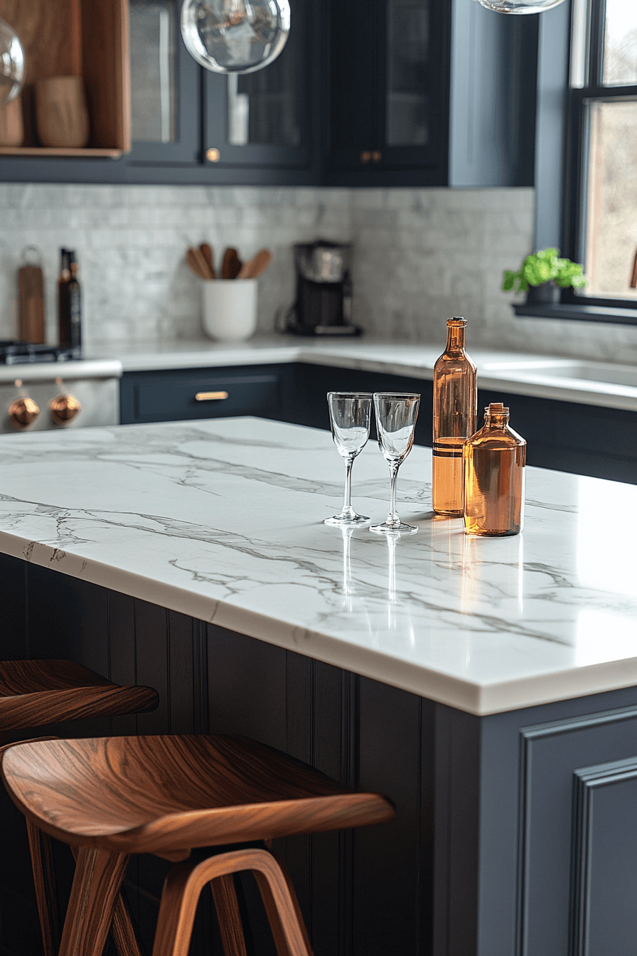 29 White Marble Kitchen Ideas To Create A Statement Cooking Area ...