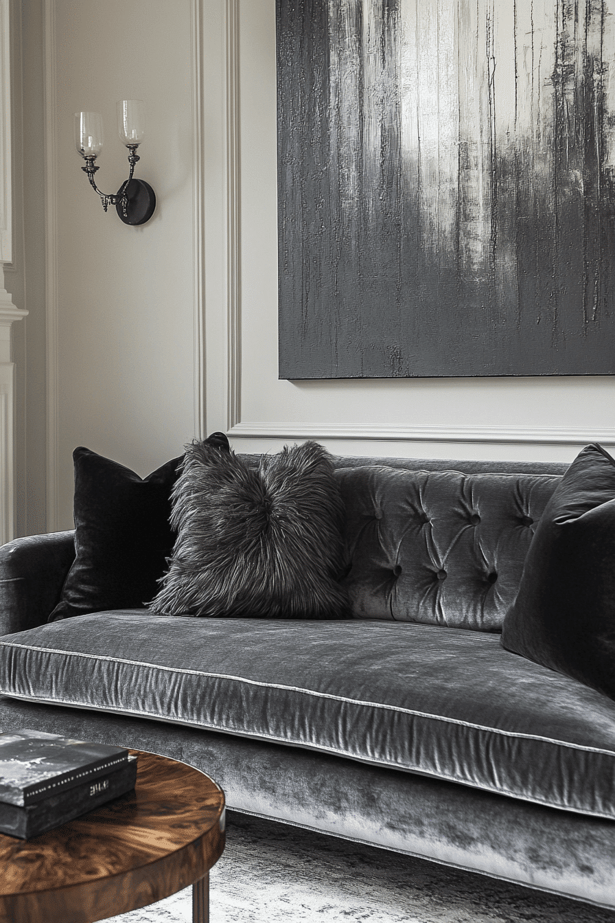 gray couch living room