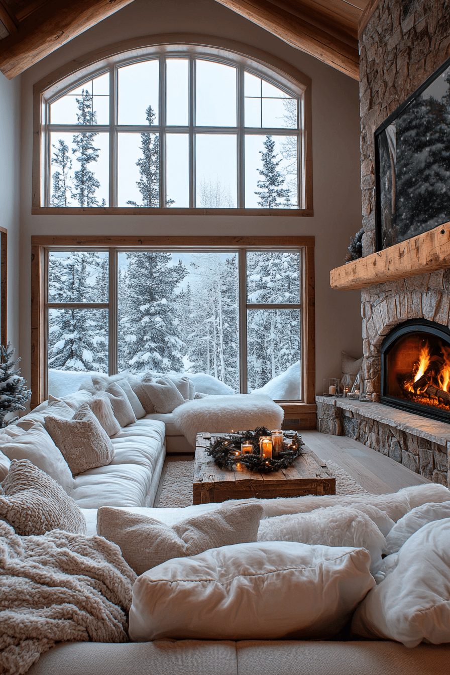 old cabin interior living room