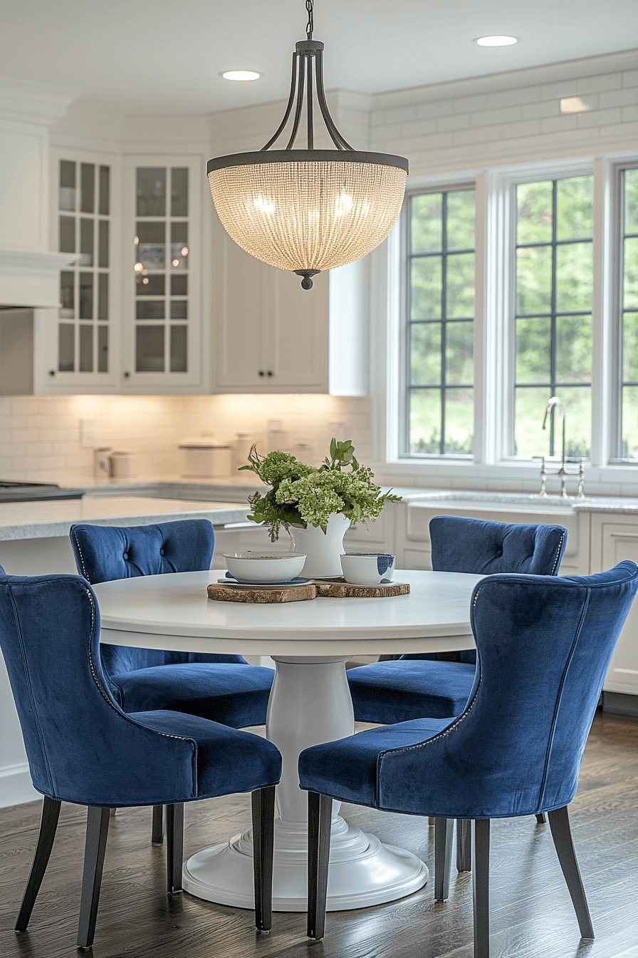 blue and white kitchen