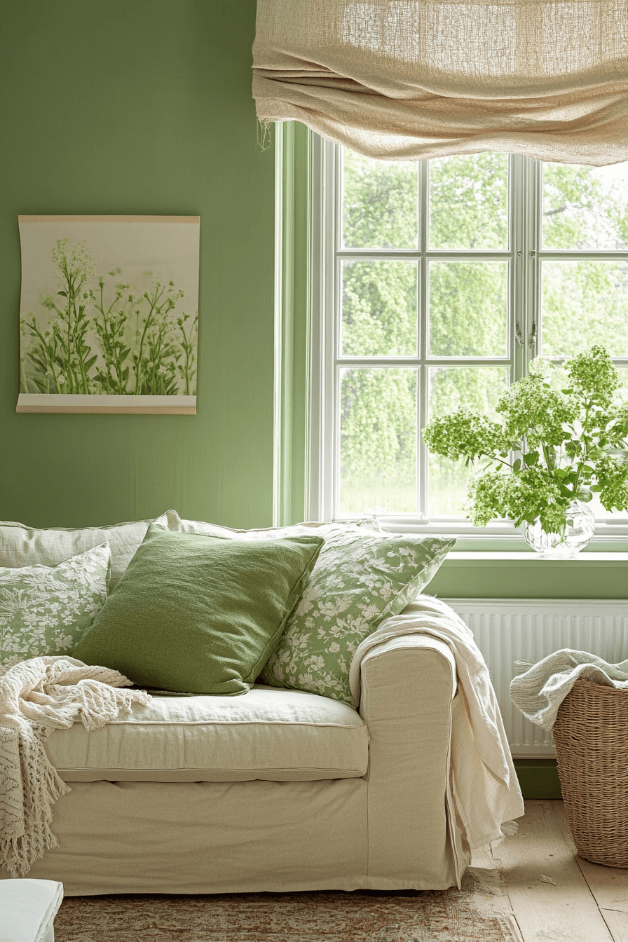 green living room decor