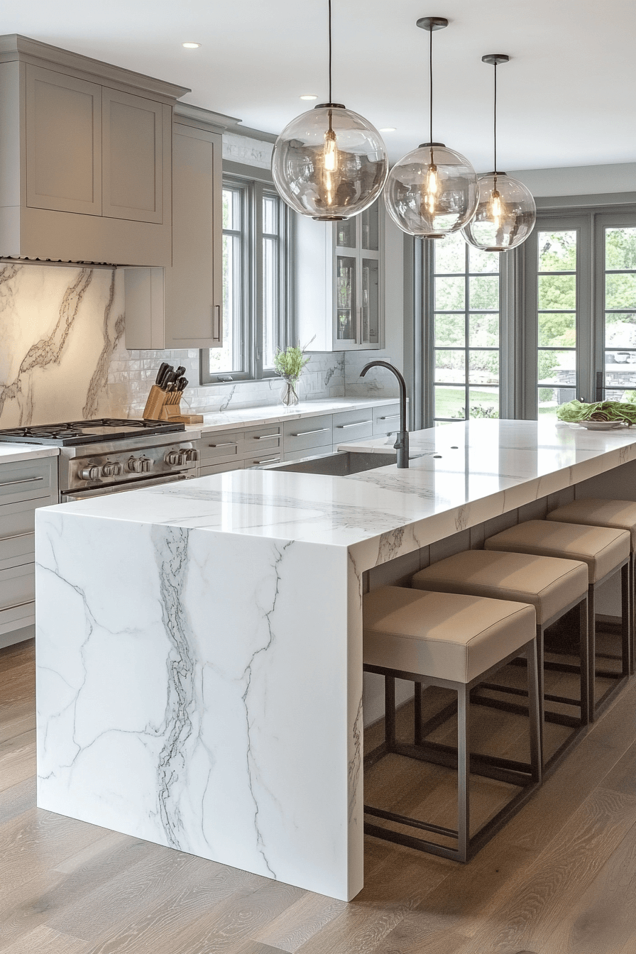 29 White Marble Kitchen Ideas To Create A Statement Cooking Area ...