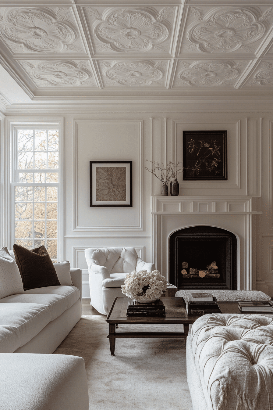white living room decor