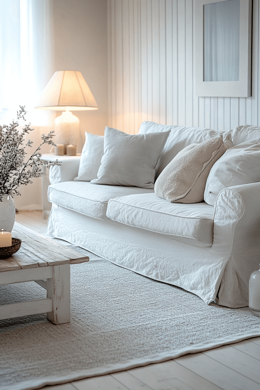 white living room decor