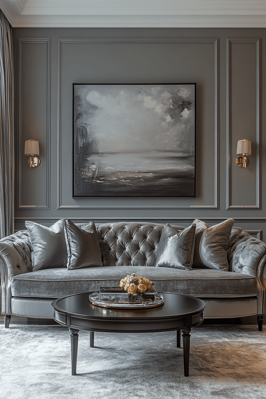 gray couch living room