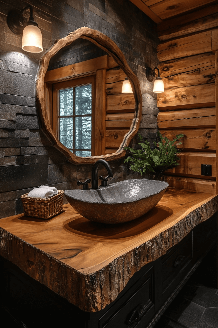 old cabin interior bathroom