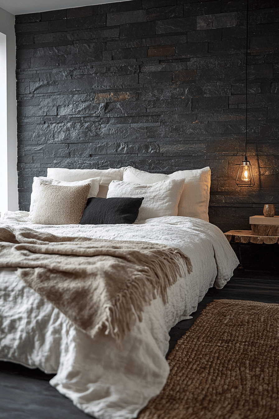 Stone Wall Bedroom