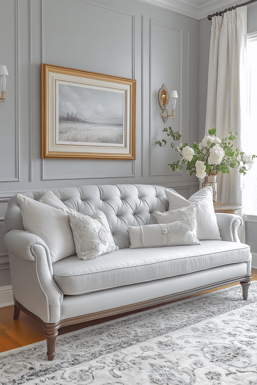 gray couch living room