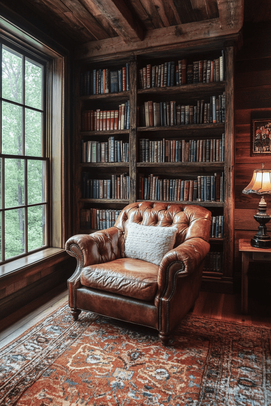 old cabin interior living room
