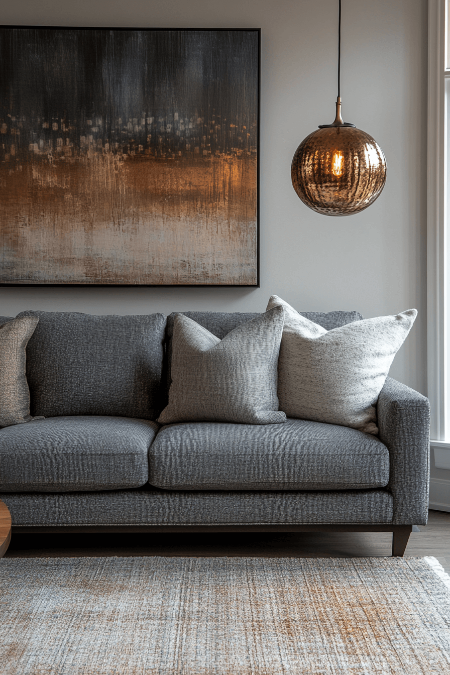 gray couch living room