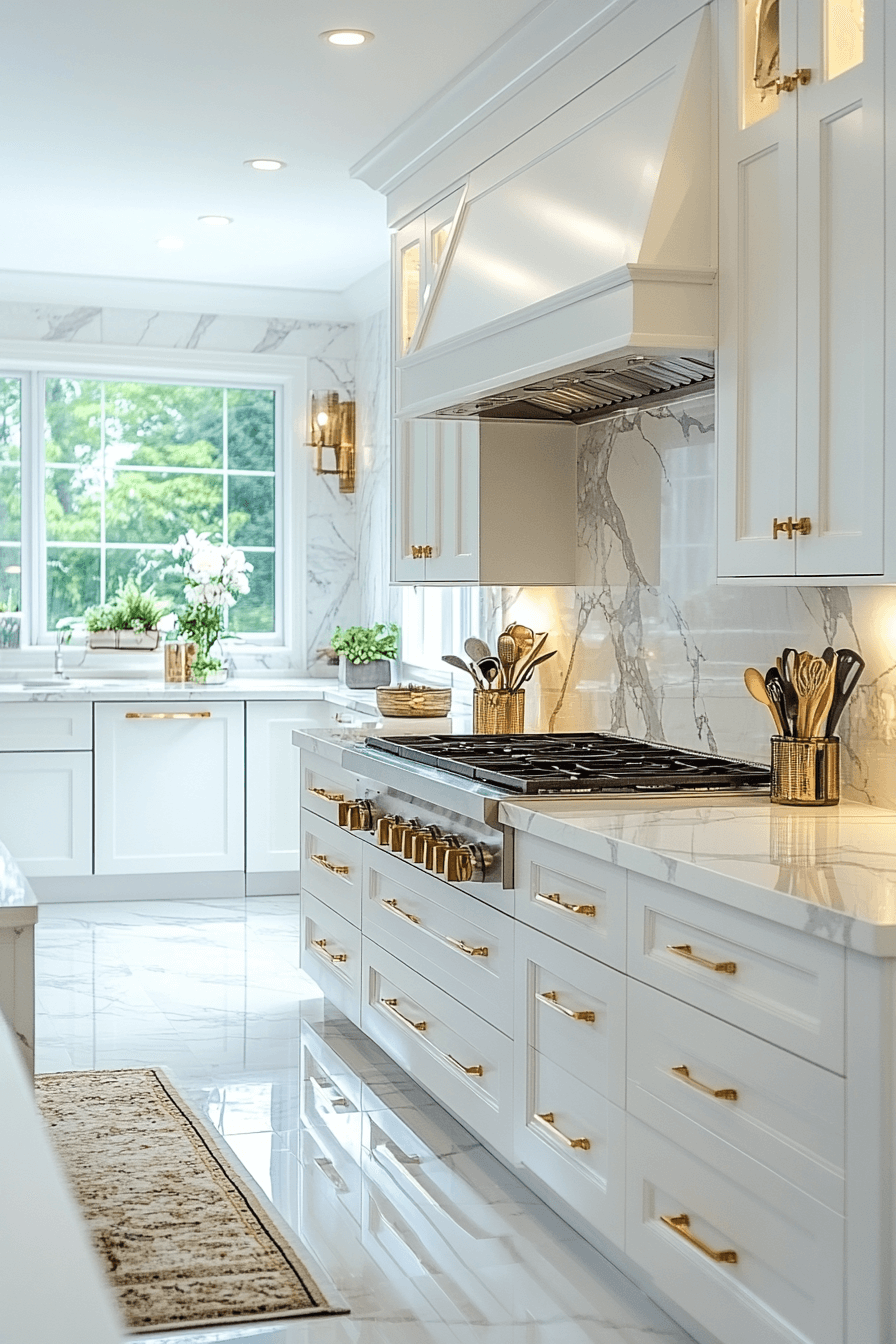29 White And Gold Kitchen Ideas To Create A Stunning Statement ...