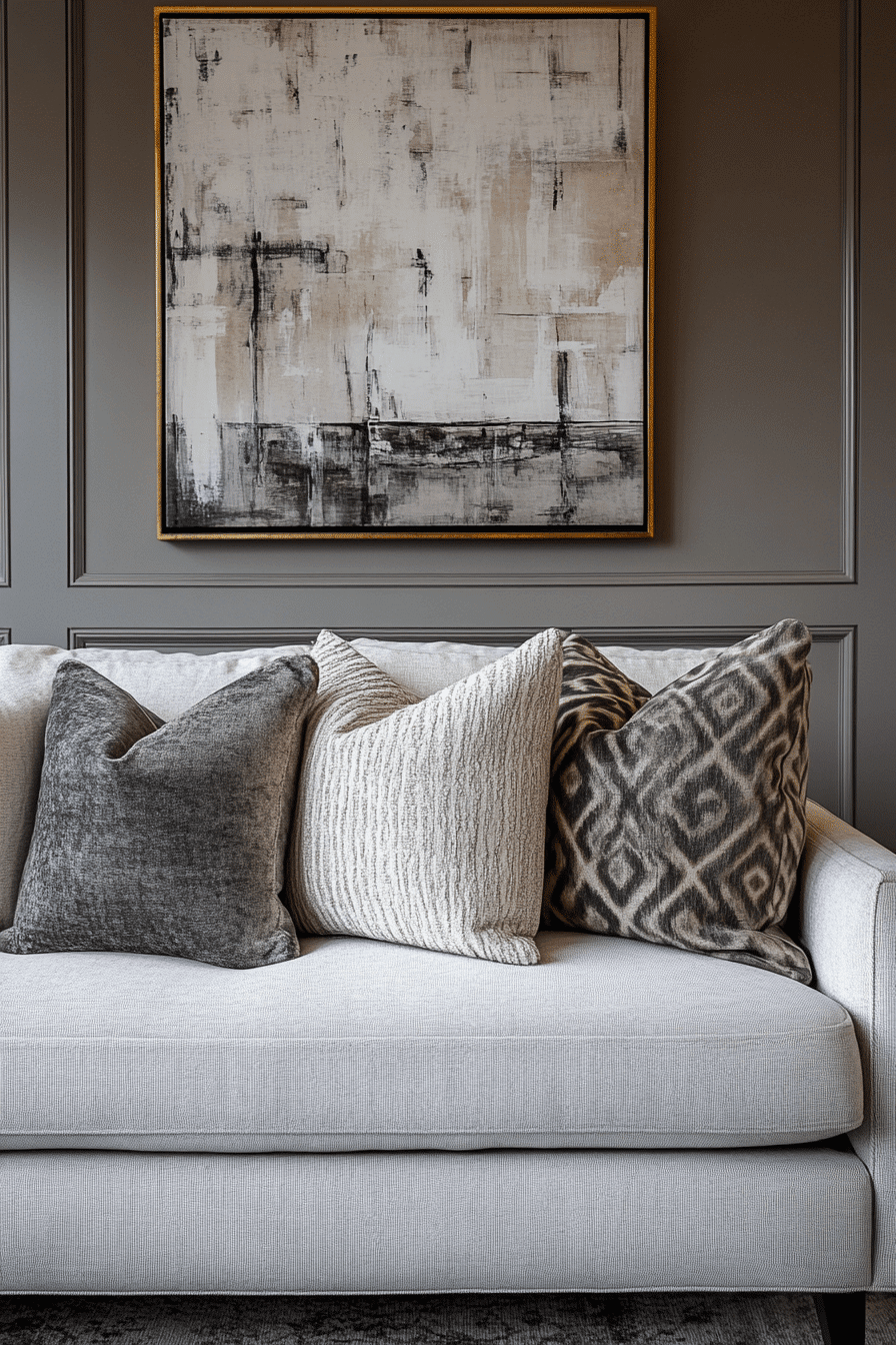 gray couch living room