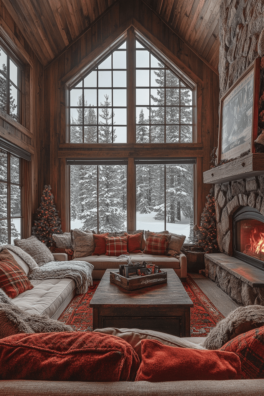 old cabin interior living room