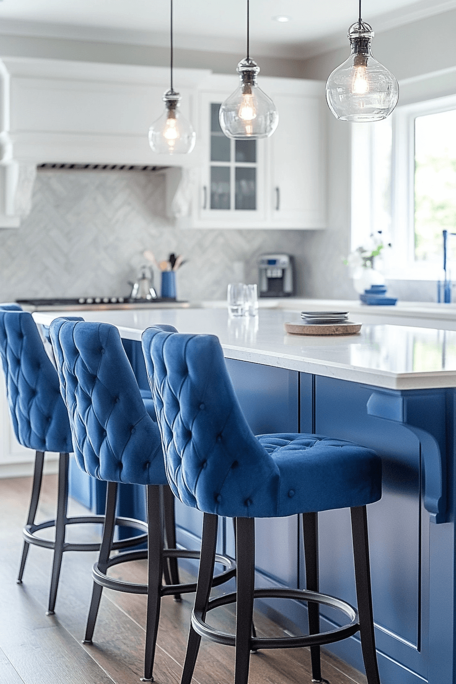 blue and white kitchen