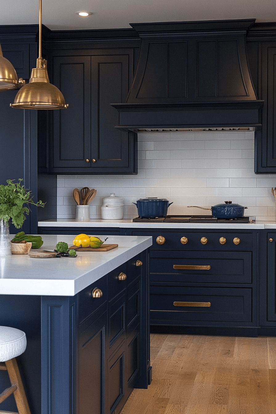 blue and white kitchen