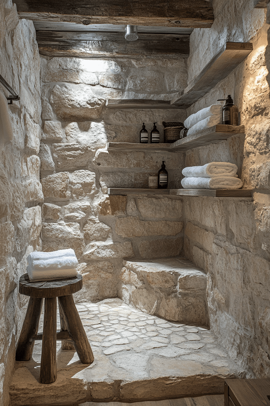 old cabin interior bathroom