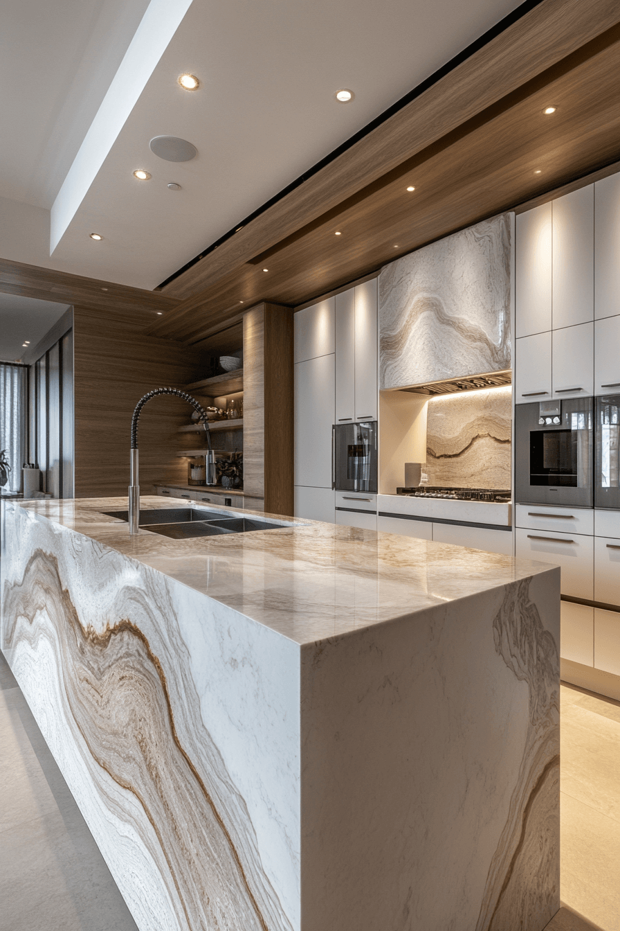 29 White Marble Kitchen Ideas To Create A Statement Cooking Area ...