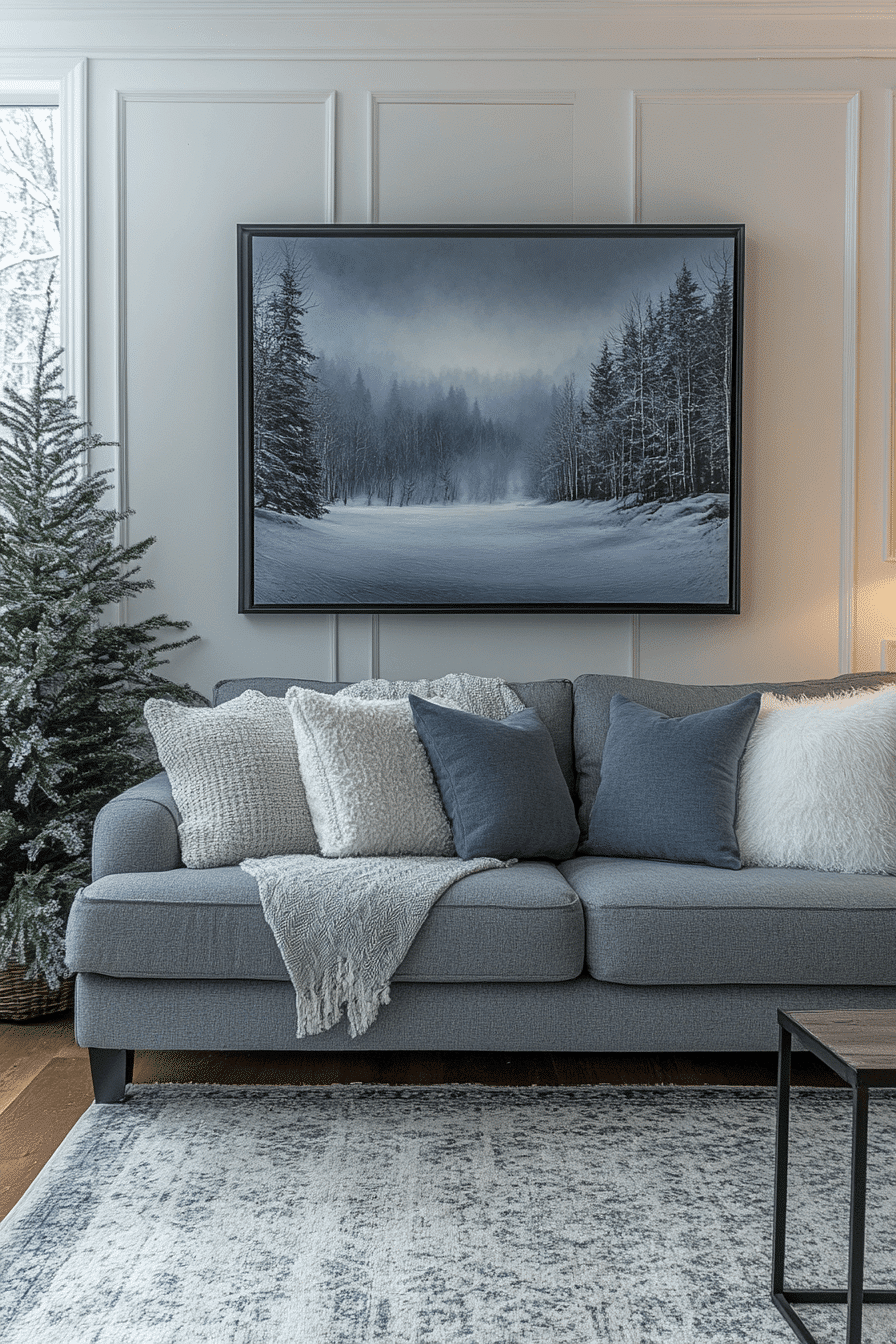 gray couch living room