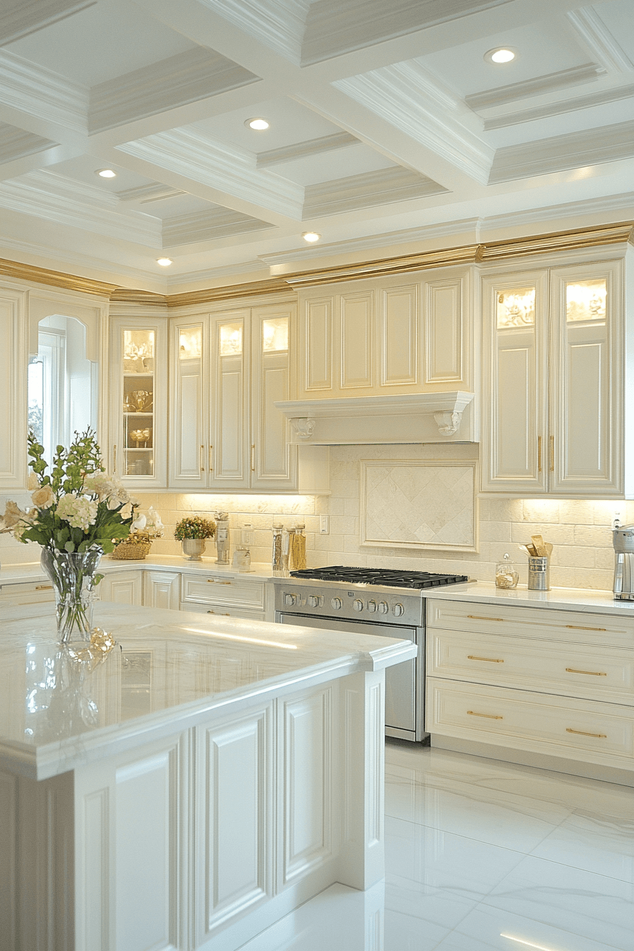 29 White And Gold Kitchen Ideas To Create A Stunning Statement ...