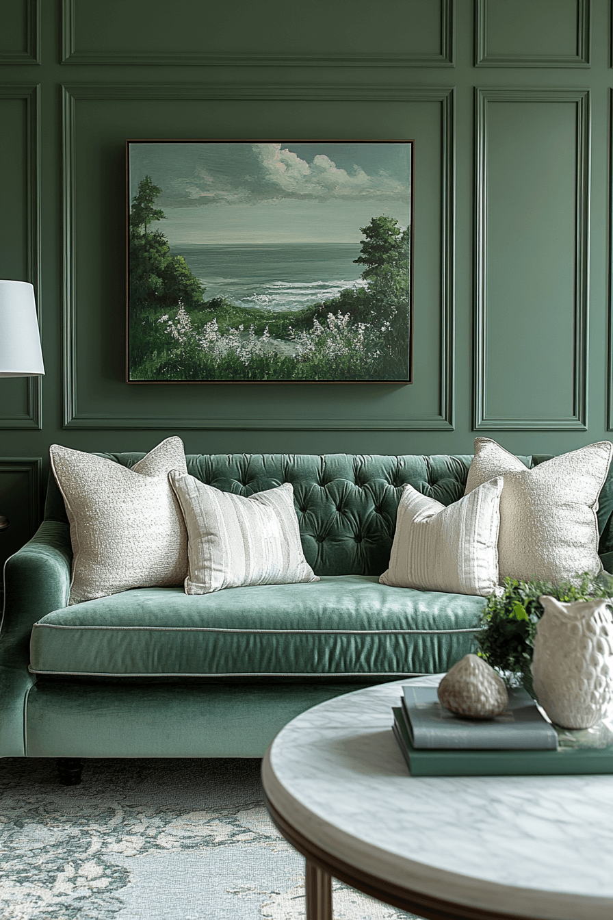 green living room decor