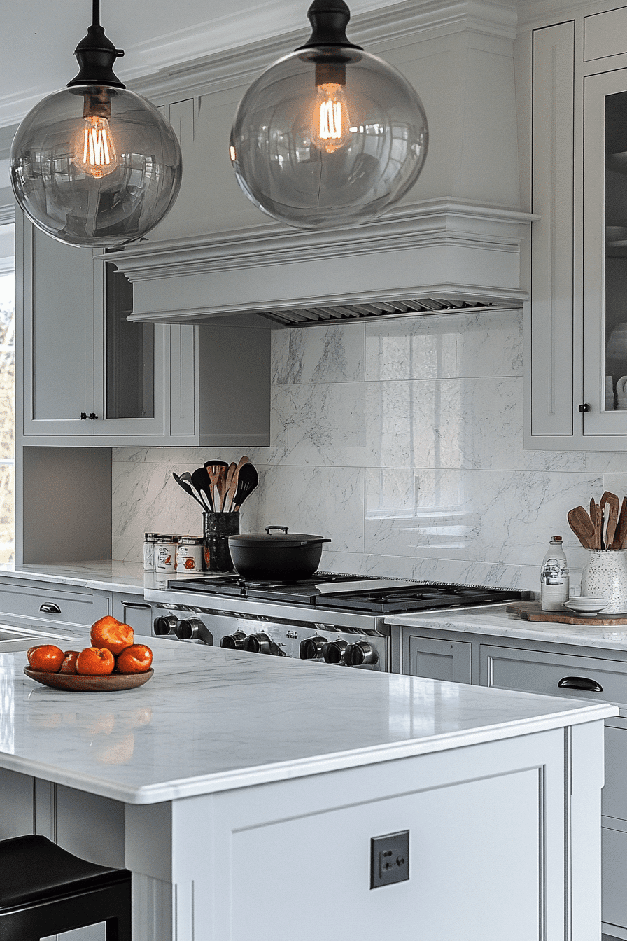 grey and white kitchen