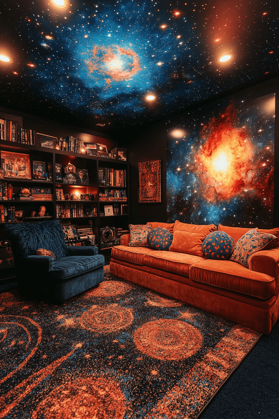 black living room decor