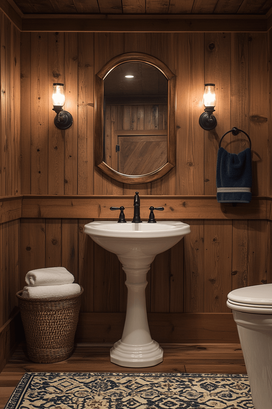 old cabin interior bathroom