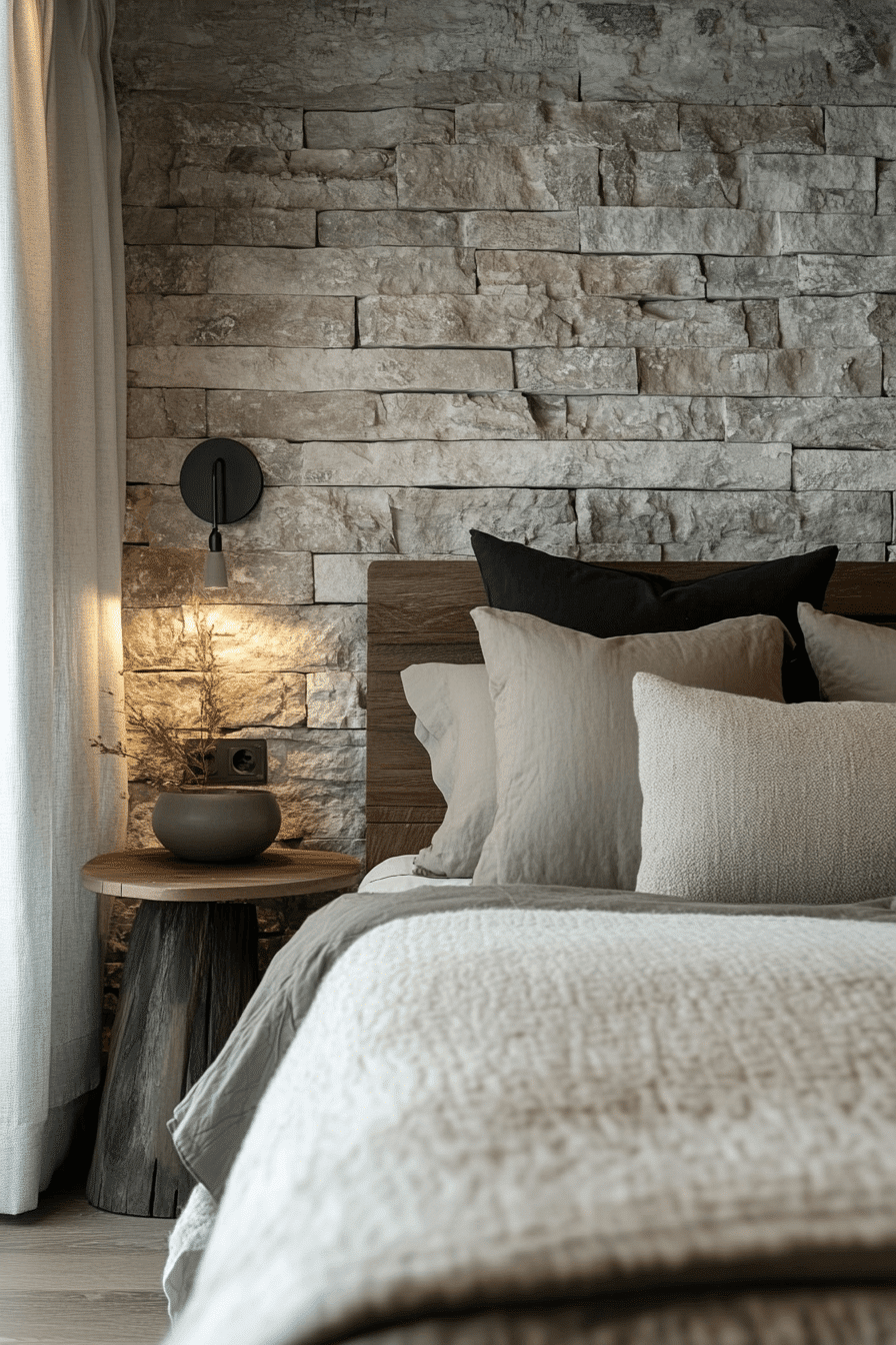 Stone Wall Bedroom