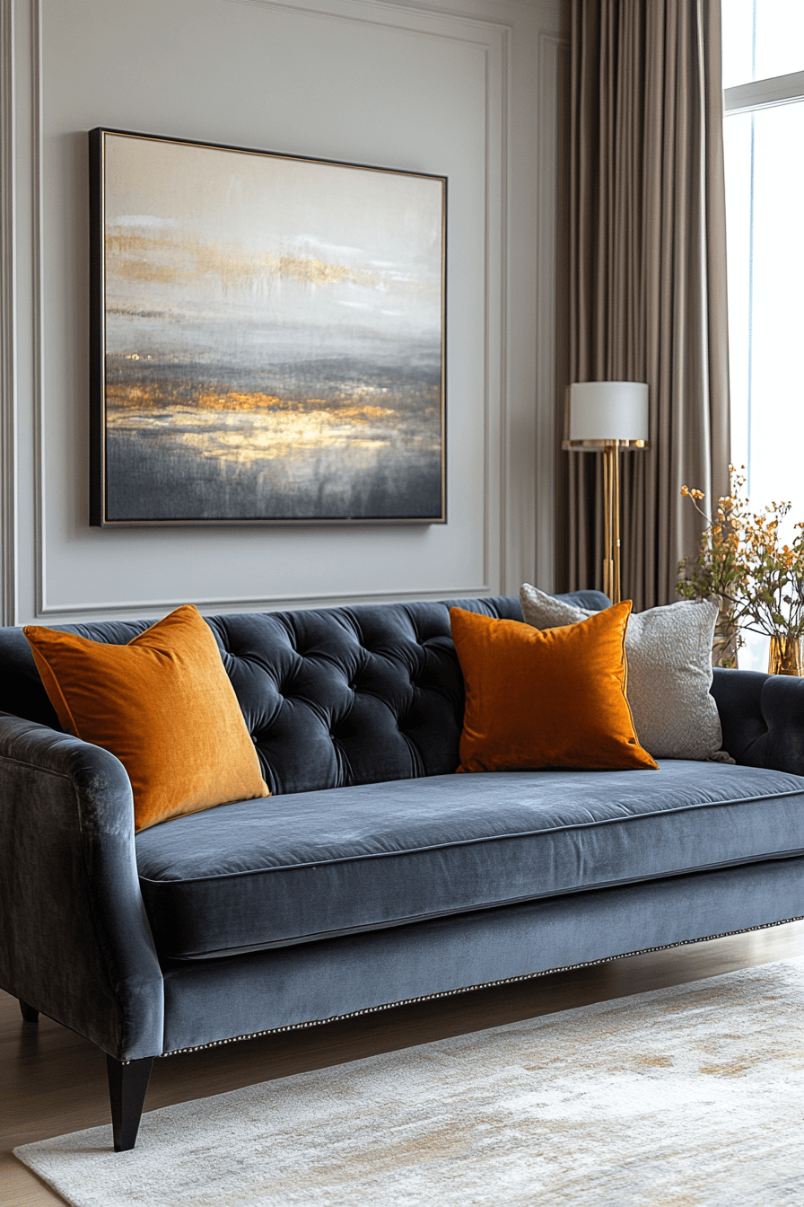 dark gray couch living room