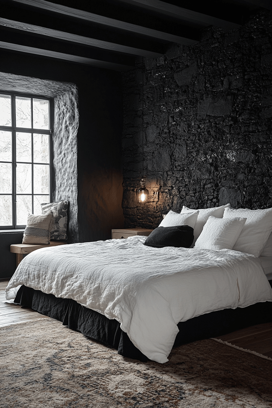 Stone Wall Bedroom
