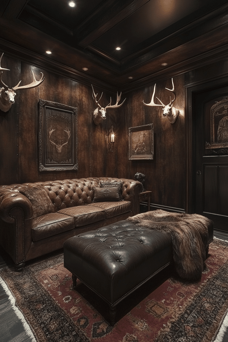 old cabin interior living room