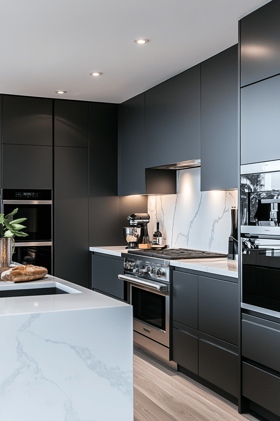 grey and white kitchen