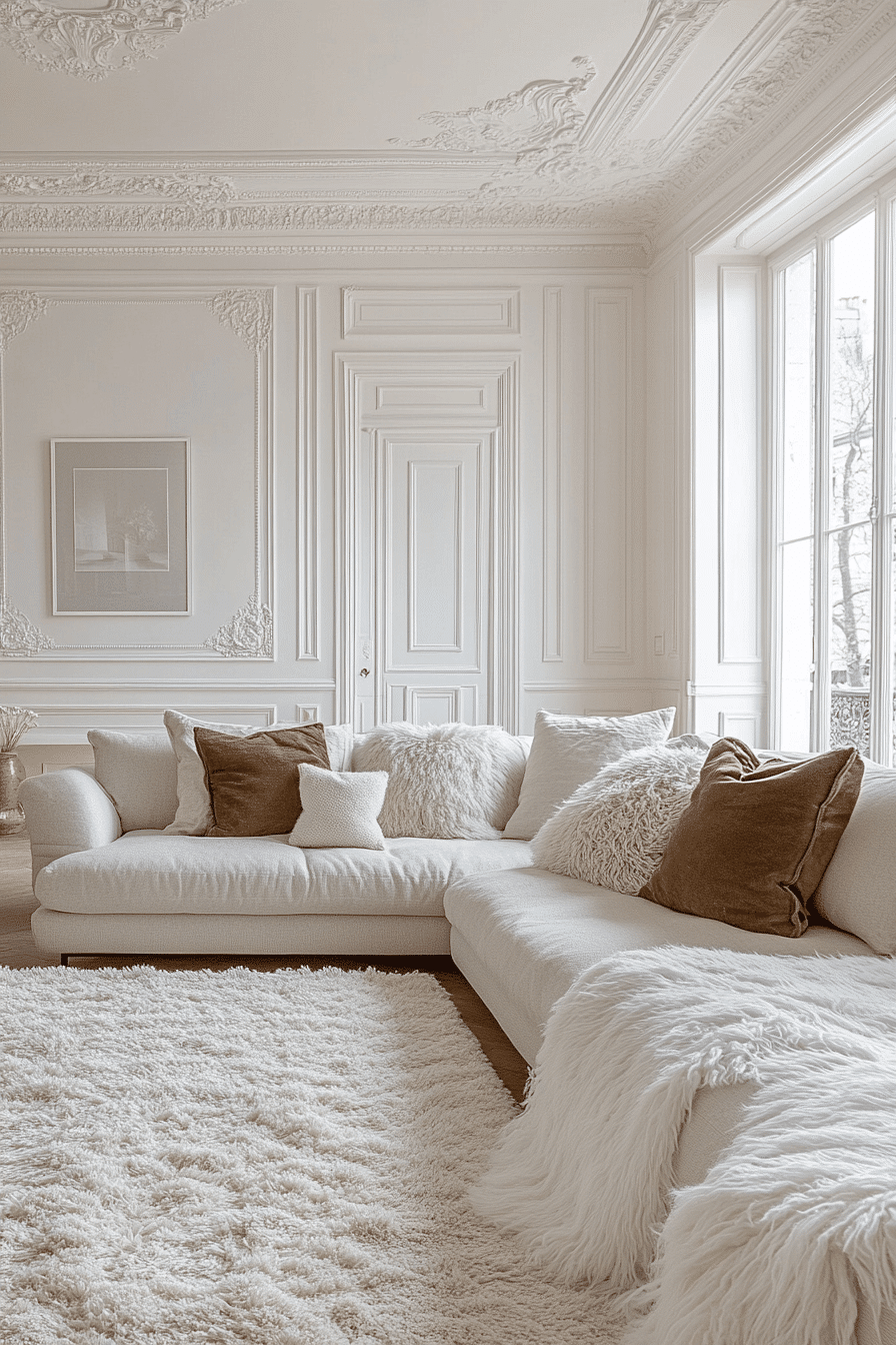 white living room decor