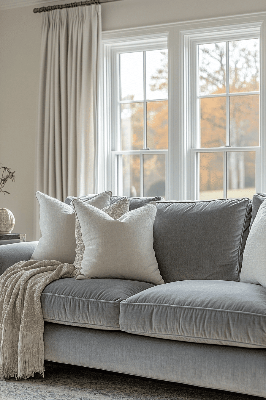 gray couch living room