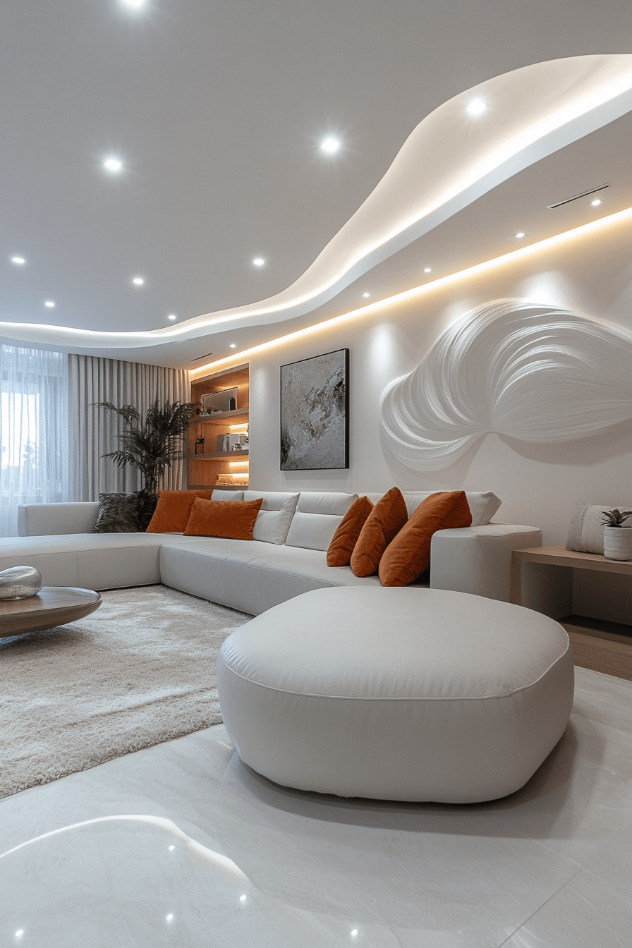white living room decor