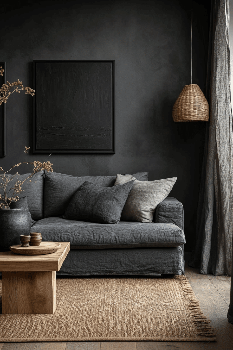 gray couch living room